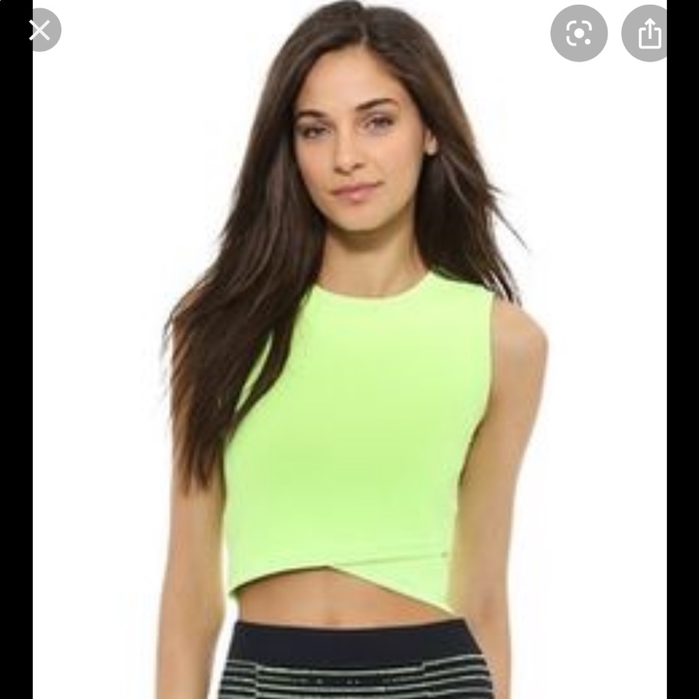 ALC nat reversible crop top neon green size small.